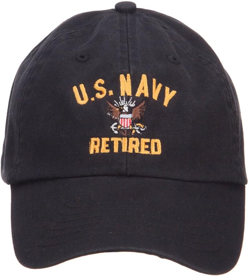 e4Hats.com US Navy Retired Military Embroidered Washed Cap