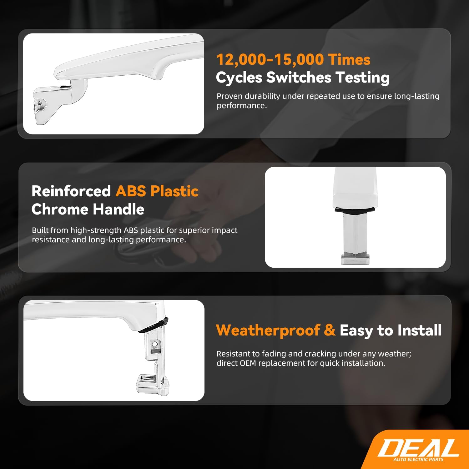 Deal Chrome Exterior Door Handles, 4pcs Complete Left+Right Front+Rear Side, Compatible with 03-08 FX35/FX45 08-13 Rogue 14-15 Rogue Select 03-07 Murano Without Keyless Entry, Replaces# ‎80640-JM10D