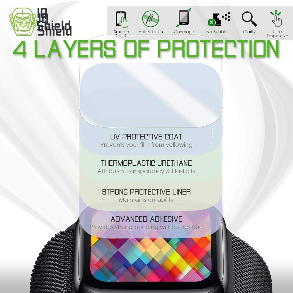 IQ Shield Screen Protector Compatible with Apple Watch Series 5 (44mm)(6-Pack)(Apple Watch Series 6) LiquidSkin Anti-Bubble Clear Film