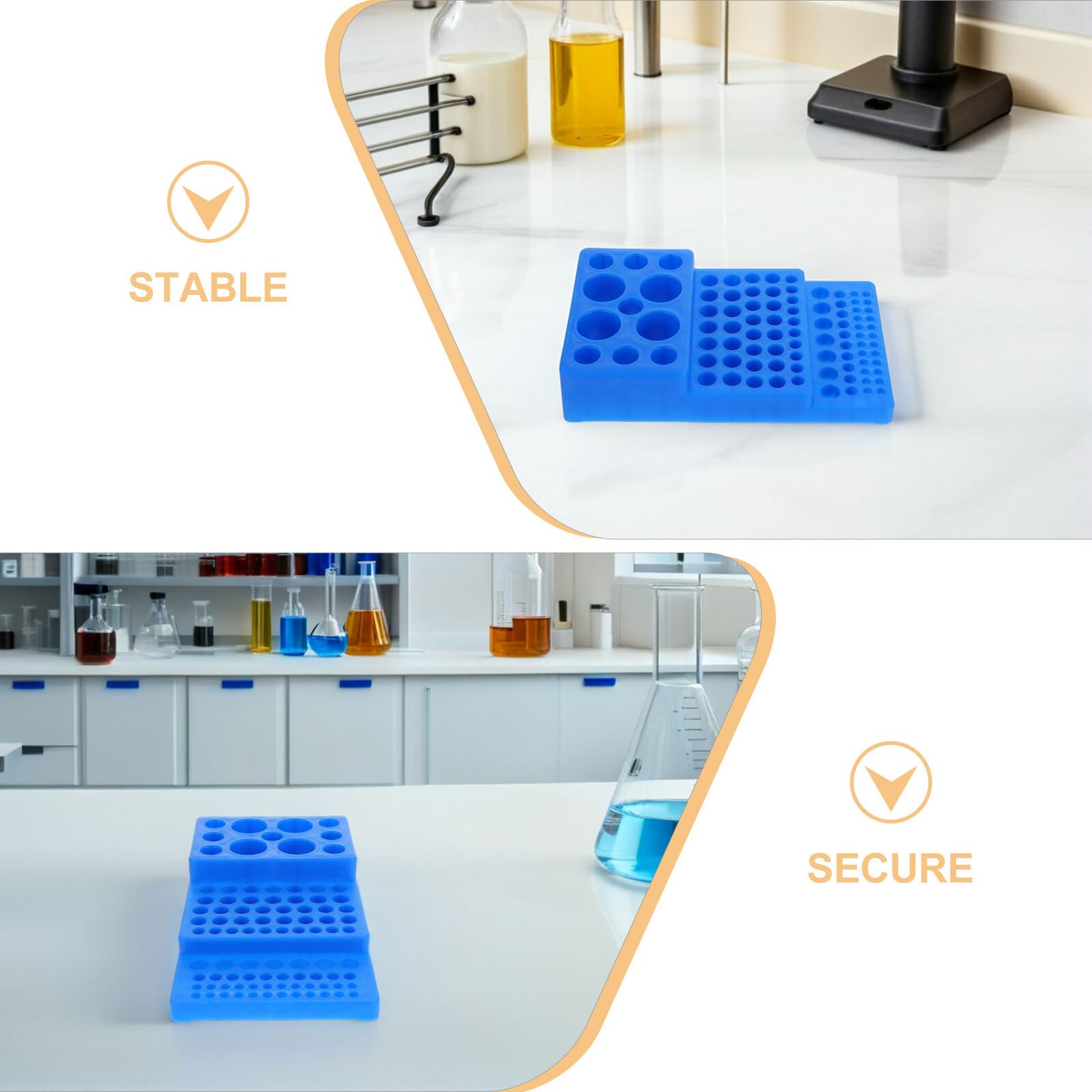 Kunststoff Reagenzglasgestell aus Robustem Pp 2 Stück mit 92 Löchern in Blau Vielseitig Einsetzbar für Laborproben für Zentrifugenröhrchen für Biomedizin und Chemie
