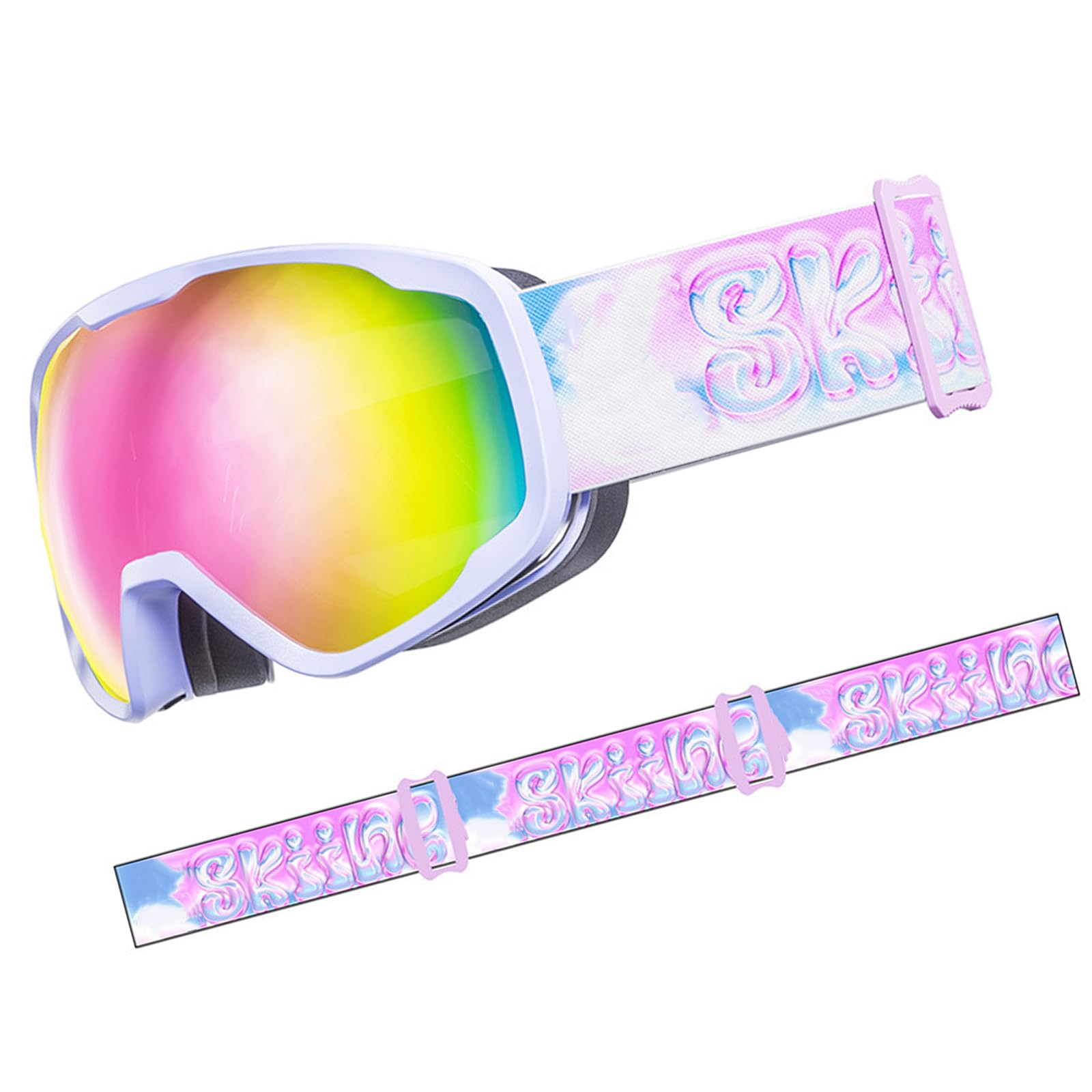 Lunettes de ski double couche résistantes à la buée confortables à porter pour garçons et filles de 3 à 15 ans pour sports d'hiver, ski, snowboard