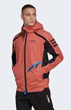 adidas Mens Terrex Utilitas Rain Jacket, Magic Earth/Magic Earth/Black