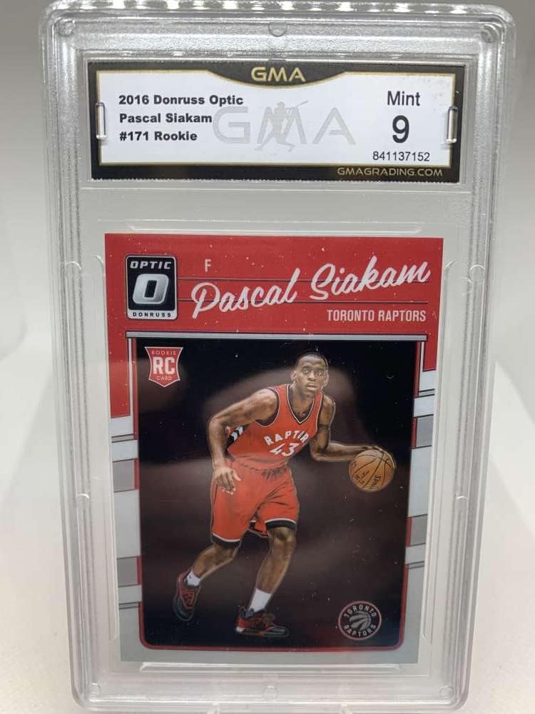 GMA Graded MINT 9 841137152 2016-17 Donruss Optic #171 Pascal Siakam RC Rookie Card Toronto Raptors Professionally Graded Basketball Card in MINT 9 Condition