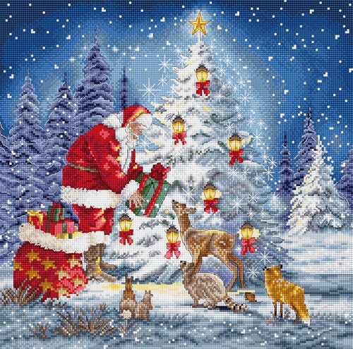 Letistitch L8200 Père Noël canevas haut de gamme avec fils Anchor