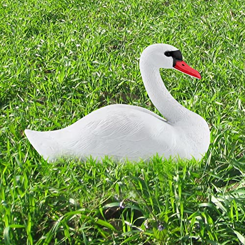 Gavigain White swan Decoration,Simulated Cute Exquisite White Swan Decorative Tool,Hunting Crops Bait Decoys Tool for Outdoor Garden Decoration