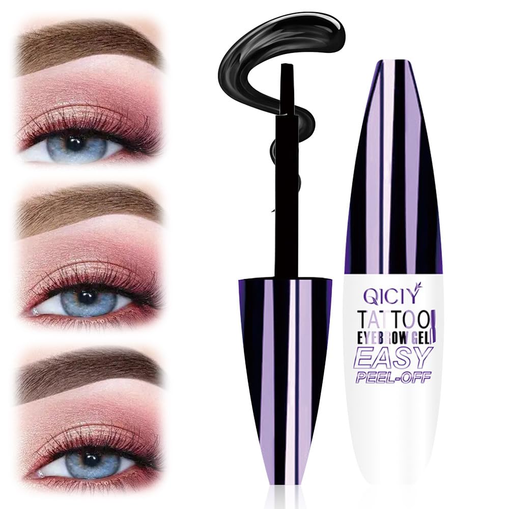 Easy Peel-Off Eyebrow Gel, 2025 Upgrade Tattoo Eyebrow Gel Easy Peel Off, Eyebrow Tattoo Peel Off, Transfer-proof Eyebrow Gels Waterproof for Women