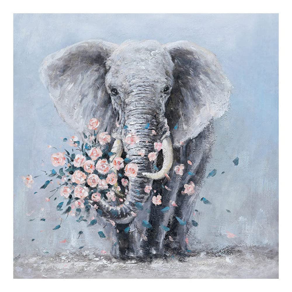 Peinture moderne éléphant pour habiller un grand mur vide de salon