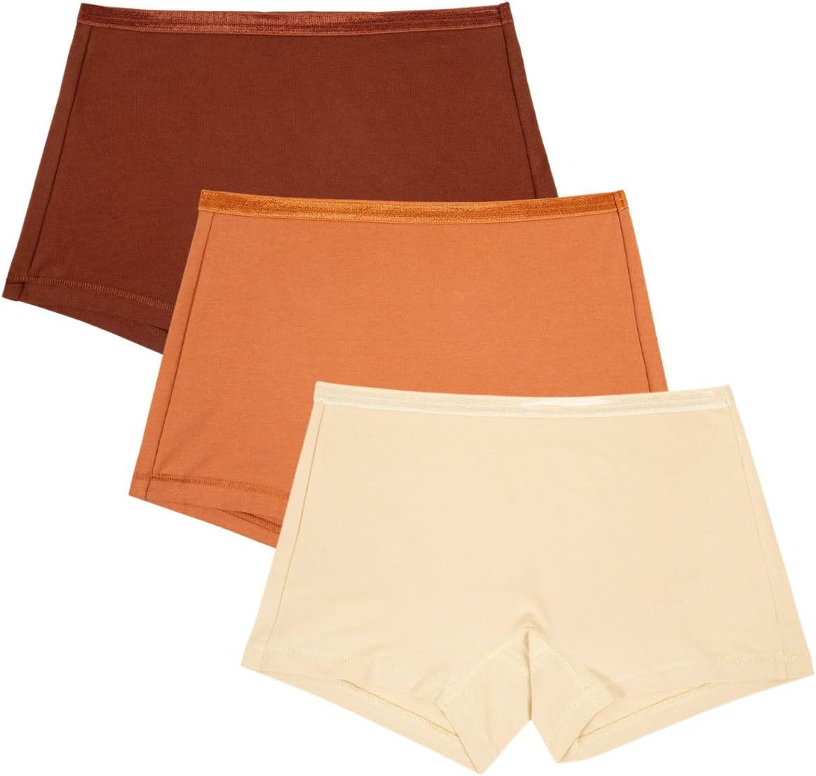 Subset Women's Organic Cotton Mid-Rise Shortie 3-Pack, All-Day Comfort, Boy Shorts, Soft & Breathable - Image 3