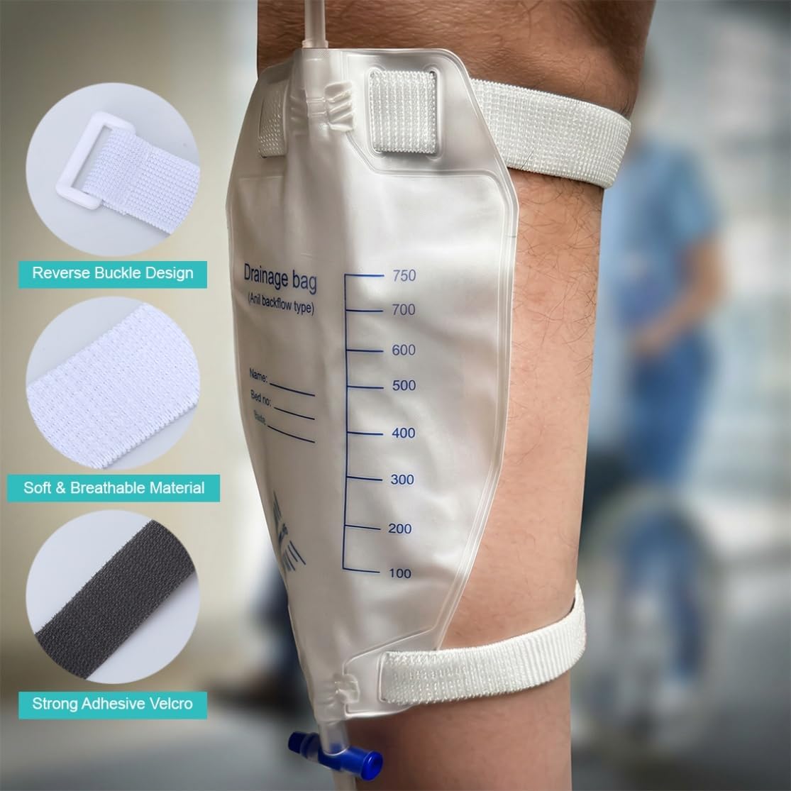 Leg Bag Strap 5pack Catheter Leg Straps Adjustable Urine Drainage Bag Strap Catheter Stabilization Device for Men Women