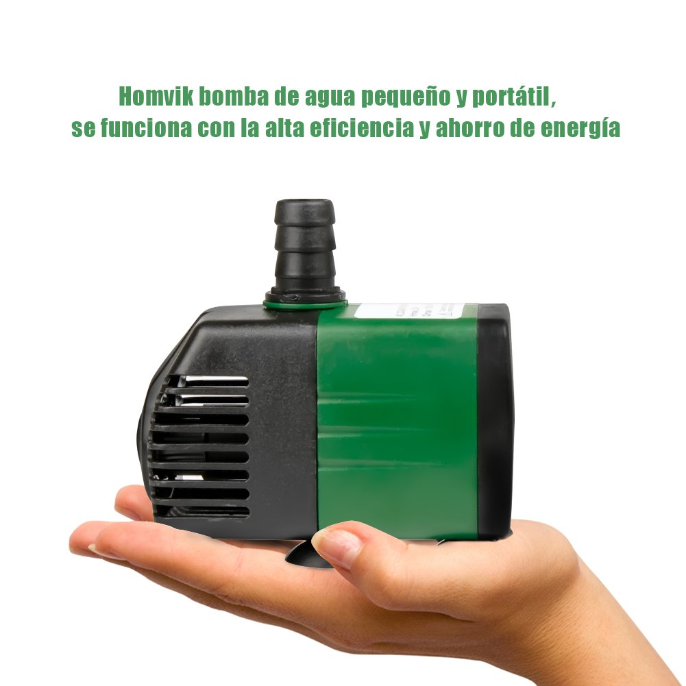 Bomba de Agua Sumergible 1500L/H 25W para Acuario Estanque Pecera Fuente Circulación de Agua Dulce y Marino con 2 Boquillas 2m de Altura (Paquete de 2)