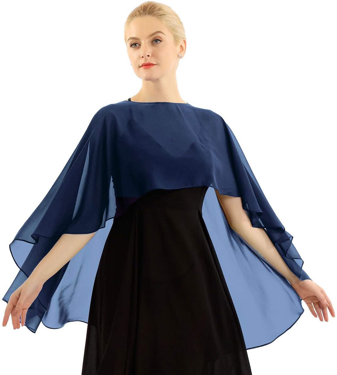 Boléro Femme Mousseline Soie - Châle élégant Soirée, Mariage, Cérémonie - Cape Légère - Taille Libre - Chic