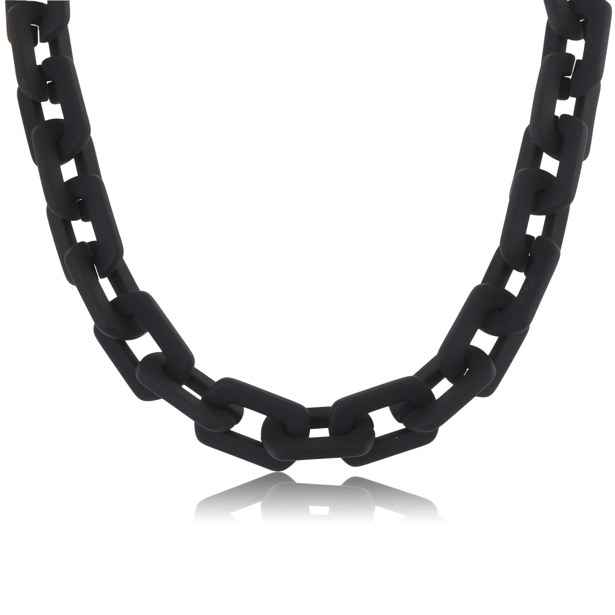 Made by Nami Große Glieder Halskette Damen Schwarz Raver Schmuck 40 + 5 cm Länge