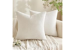 MIULEE Decorative White Fur Pillow Covers