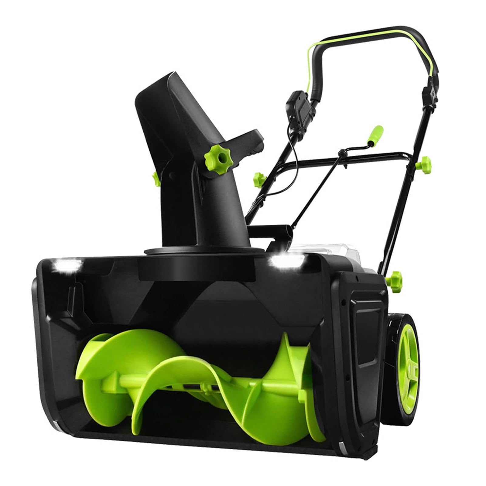 Spazzaneve Senza Fili 40V — 3500W Motore Senza spazzole, Pulizia 50×25cm, Canale 180° Regolabile, rimuovi Neve per vialetto, marciapiede e terrazza 2Batteries