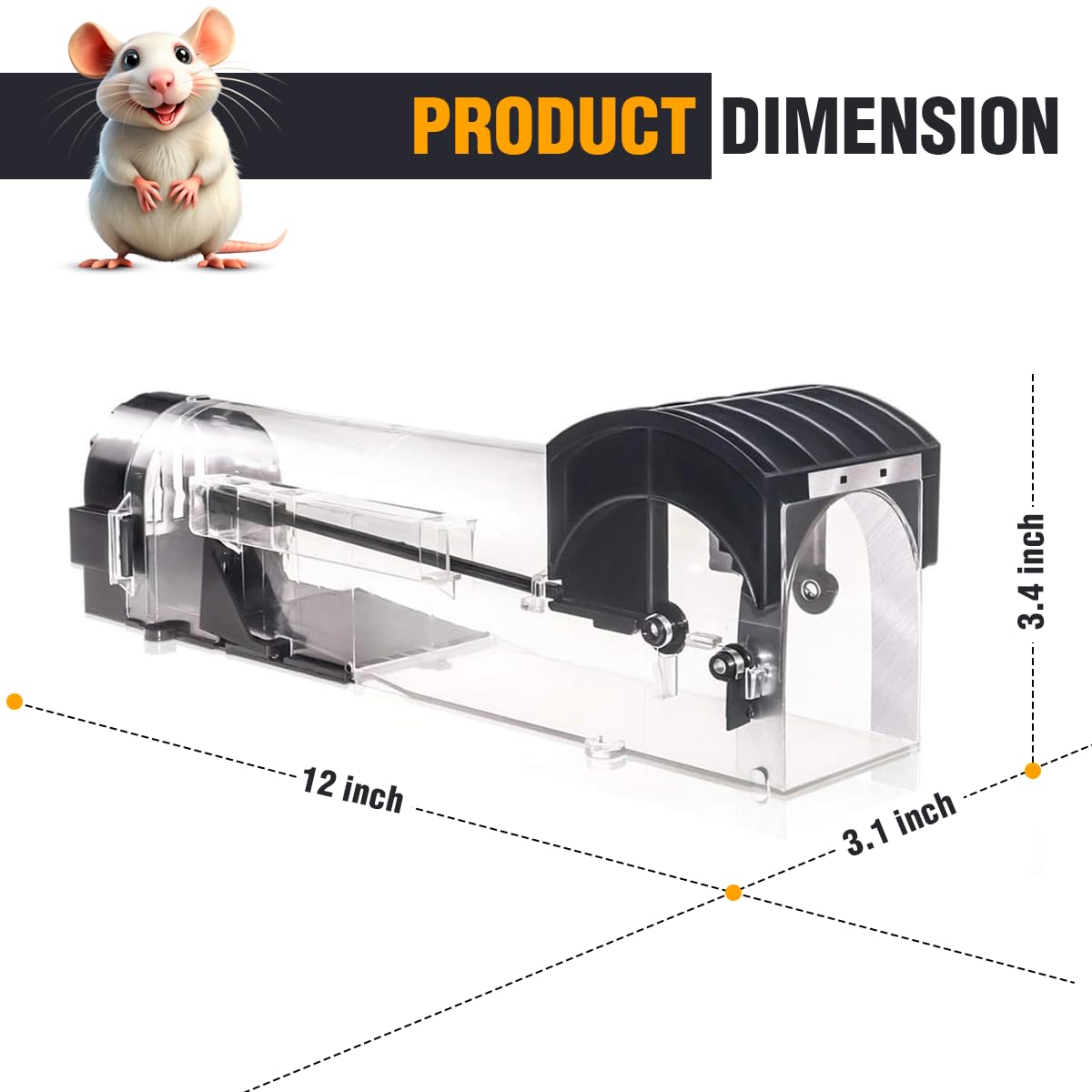 Lyrovo Big Rat Trap - Humane Mouse Cage -5