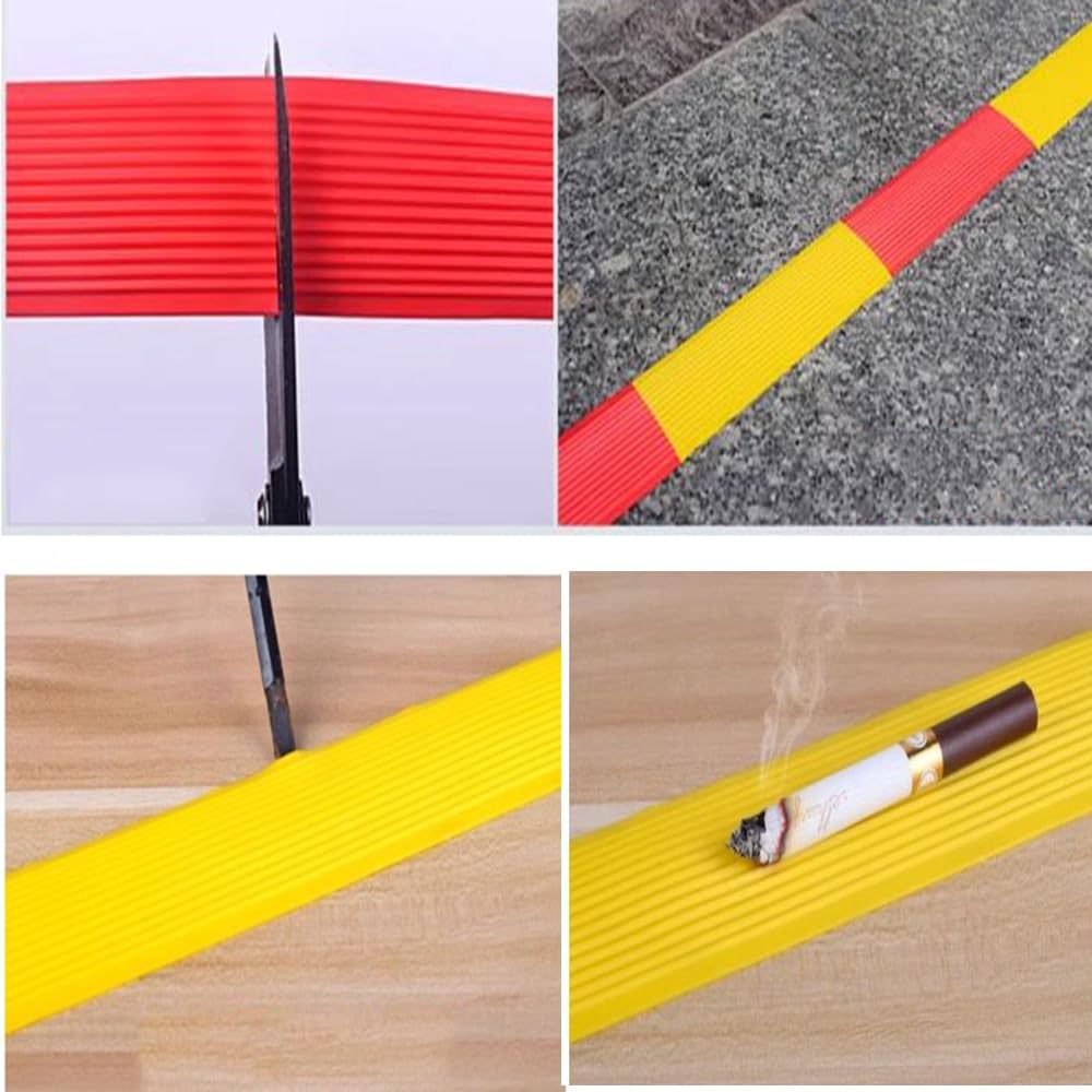 Goma Tiras Antideslizantes para Peldaños, Forma De L Cantos Escaleras Tiras Autoadhesivo Tira Protectora De Bordes De Escalera Tira De Transición(Red,L 200 cm/6.6 ft)