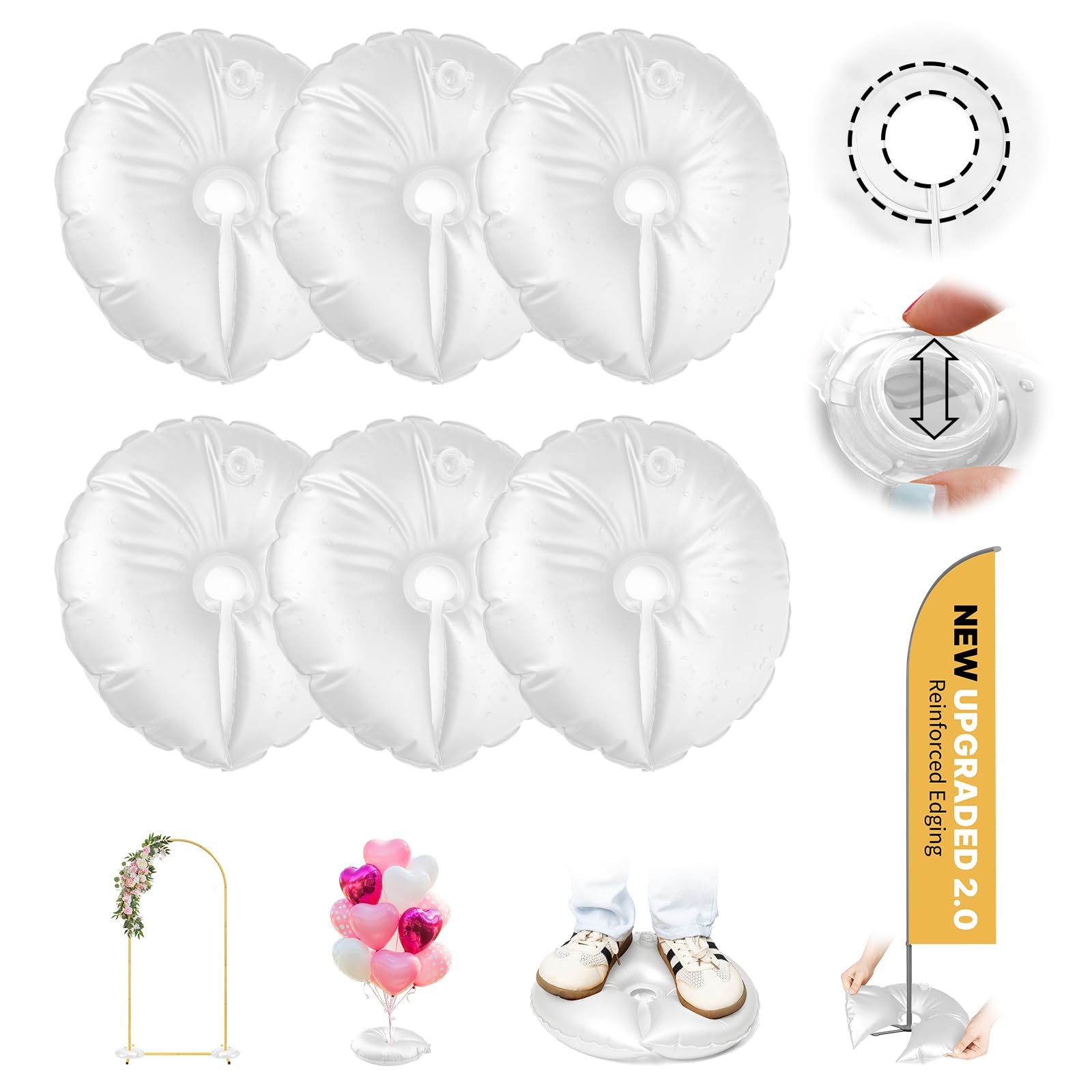 2 Pack Water Weight Bags for Balloon Column Stand And Balloon Arch, Openable Water Fillable Base for Party Wedding Graduation Decor Supplies