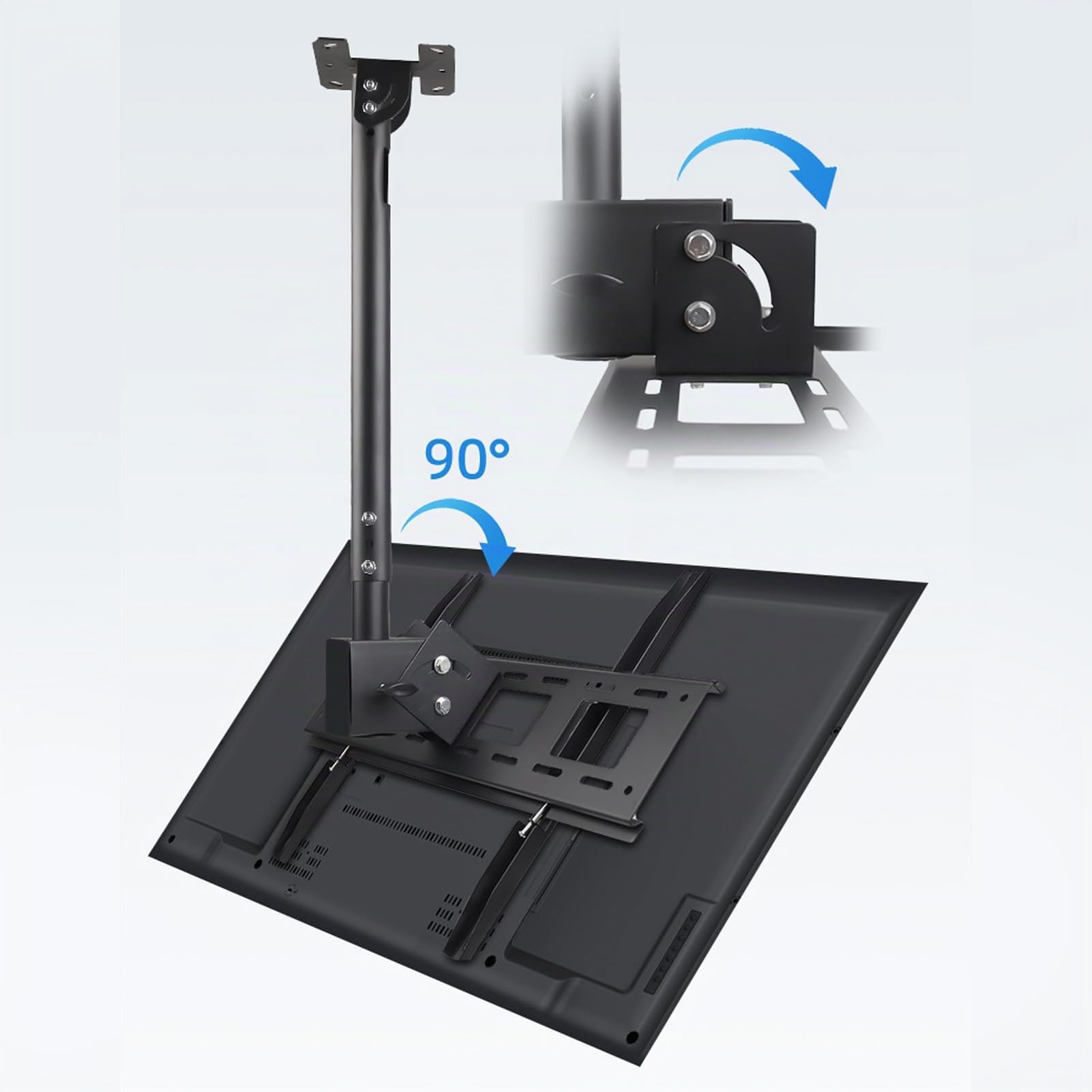Soporte de Montaje para TV de Techo de 32 a 85 Pulgadas, Ajustable, Giratorio 360 Grados, Capacidad 55 Kg