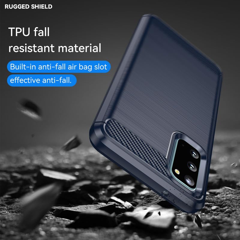 Image of Hybrid Carbon Fiber Back Case for Samsung Galaxy S20 (Blue)