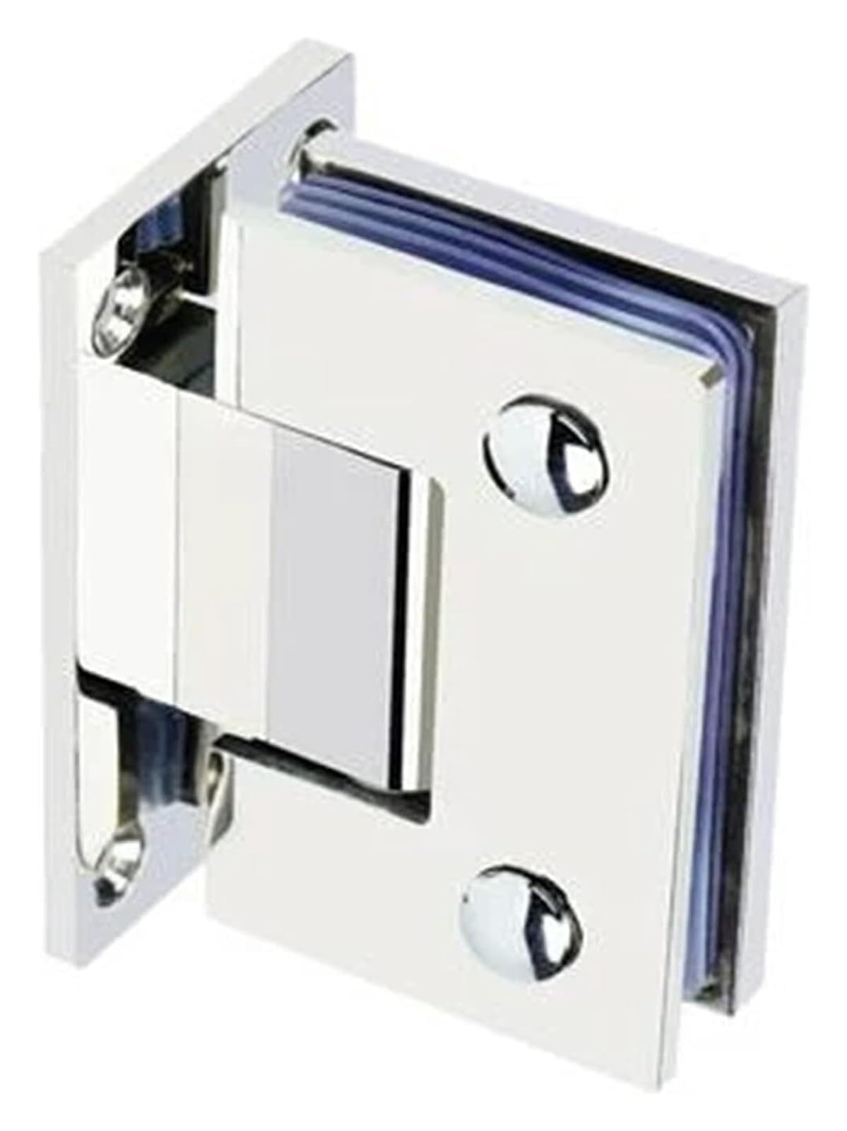 Pzoferlin 135 Door Hinge 2 Pcs Bright Silver Stainless Frameless Folding Glass Door Hinge Bath Clamp Mirror Light(135)