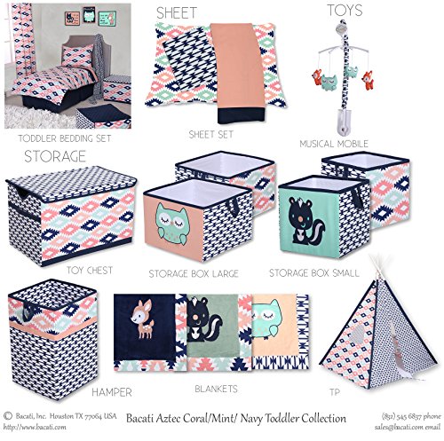 image for Bacati Aztec Girls 10-Piece Nursery-in-a-Bag Girls Crib Bedding Set wi