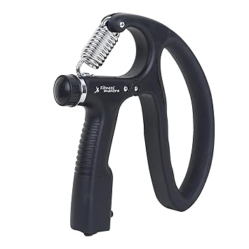 Fitness Mantra® D Shape 10KG To 100KG Weight Adjustable Professional Counter Hand Gripper| Black, D-SHAPE|,Polypropylene - image, photos