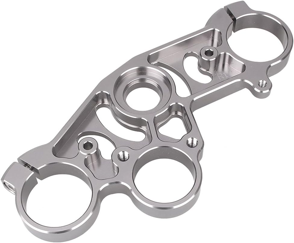 Cninba13 Motorcycle Lowering Triple Tree Front End Upper Top Clamp For Yamaha YZF-R1 2004 2005 2006, Gray