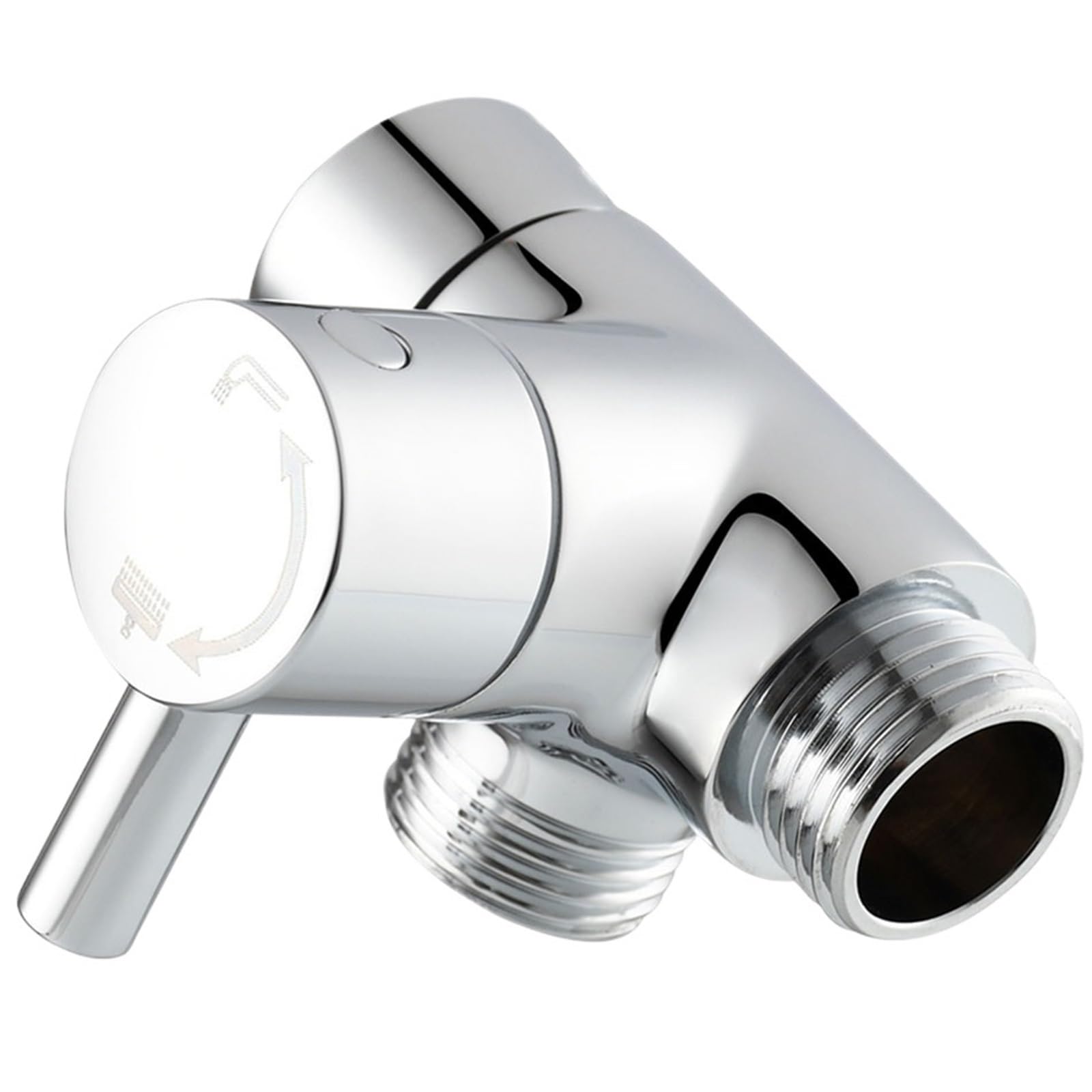 Yilwpv Silver 3 Way Brass Faucet Angle Valve G1/2’’ Shower Diverter For Handheld Head And Fixed For Bathroom(Silver)