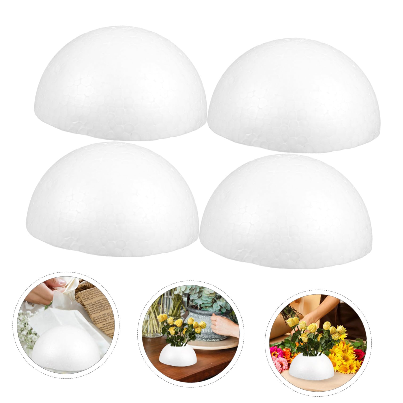 Angoily 45 Pezzi Semisfere in Polistirolo per Decorazioni Natalizie e Fai da Te Accessori per Composizioni Floreali e Progetti Creativi per Mezza Artigianale per Pittura e Layout Festivi