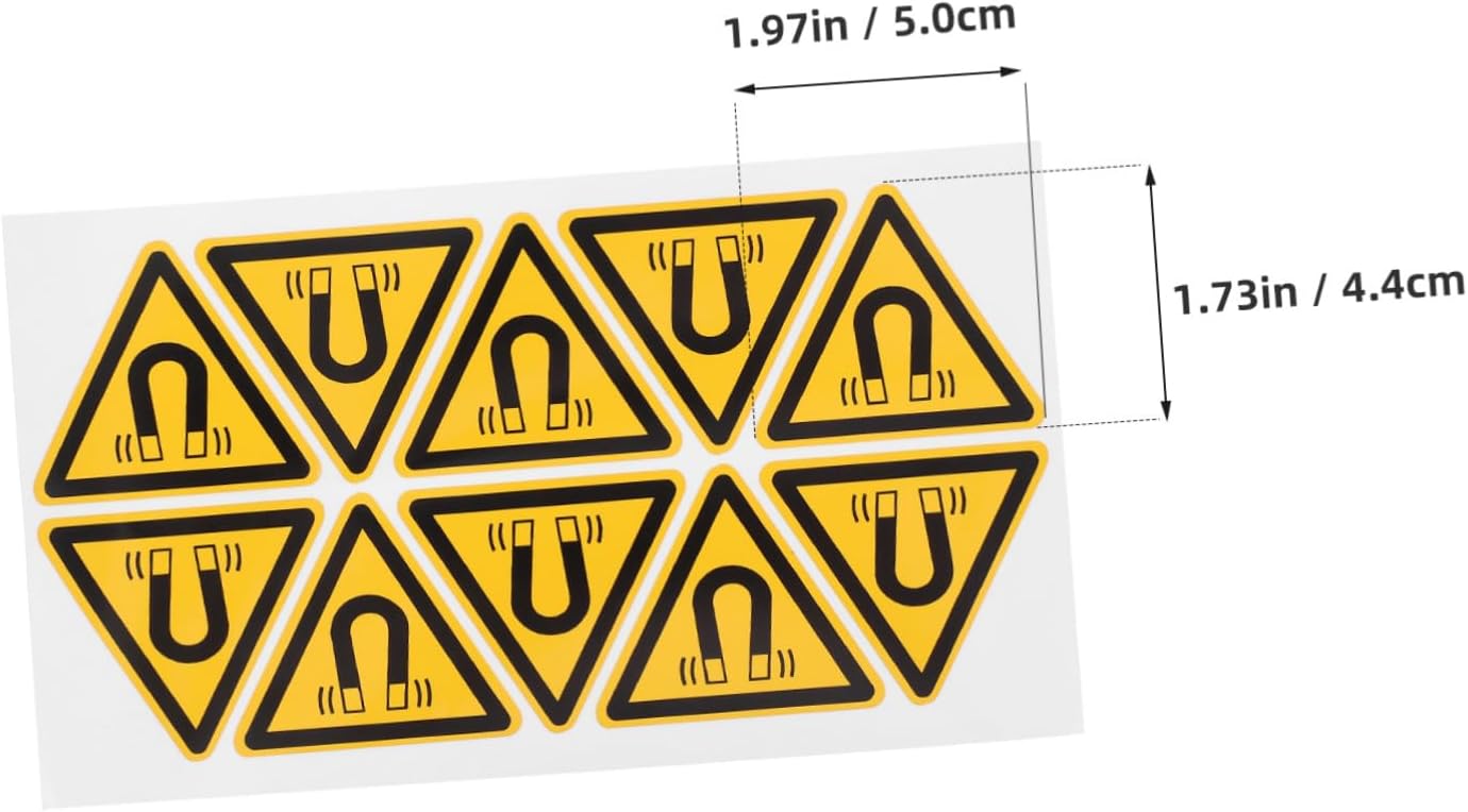 BESTOYARD 10Pcs Magnetic Field Caution Sticker for Machinery Operators Self Adhesive Safety Notice Decal Protective Label for Mechanical Equipment