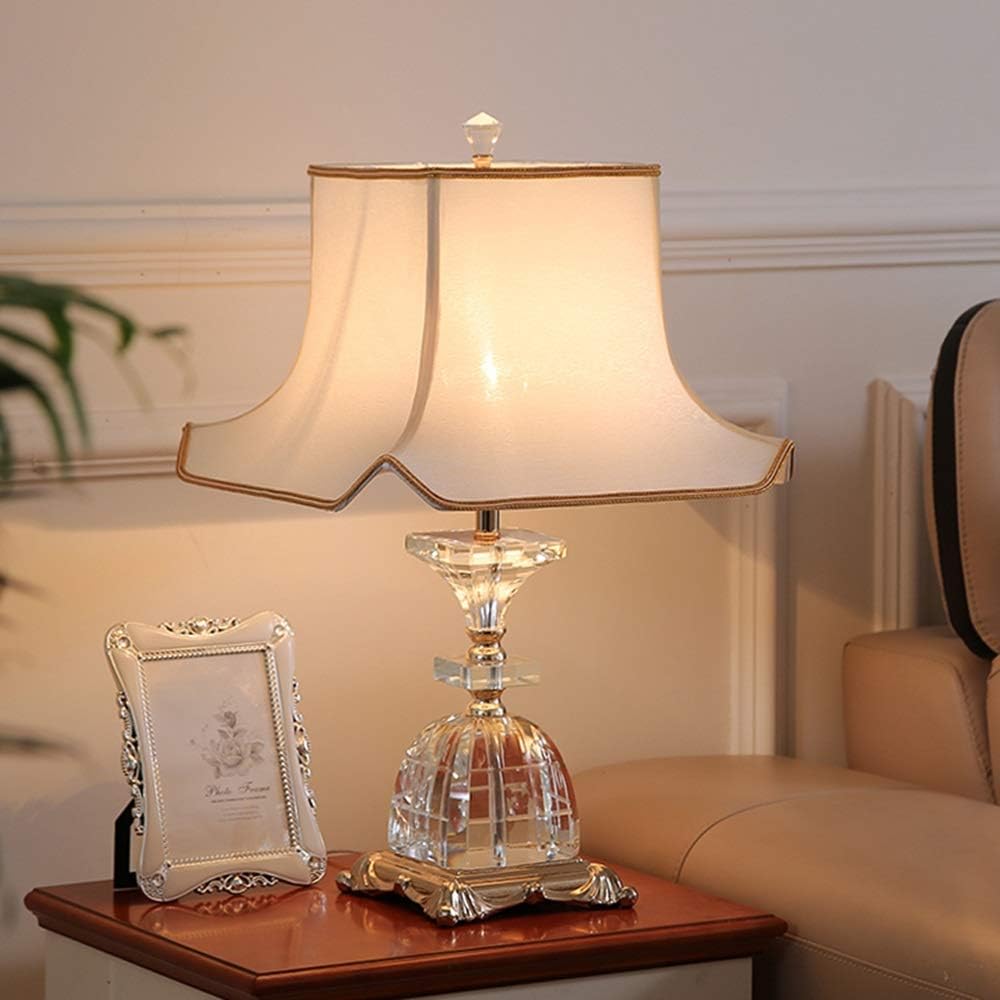 Table Lamp Simple Modern European Luxury Crystal Desk Lamp Sofa Atmosphere Living Room Home Villa Bedroom Bedside Lamp Simple Ceramic Table lamp
