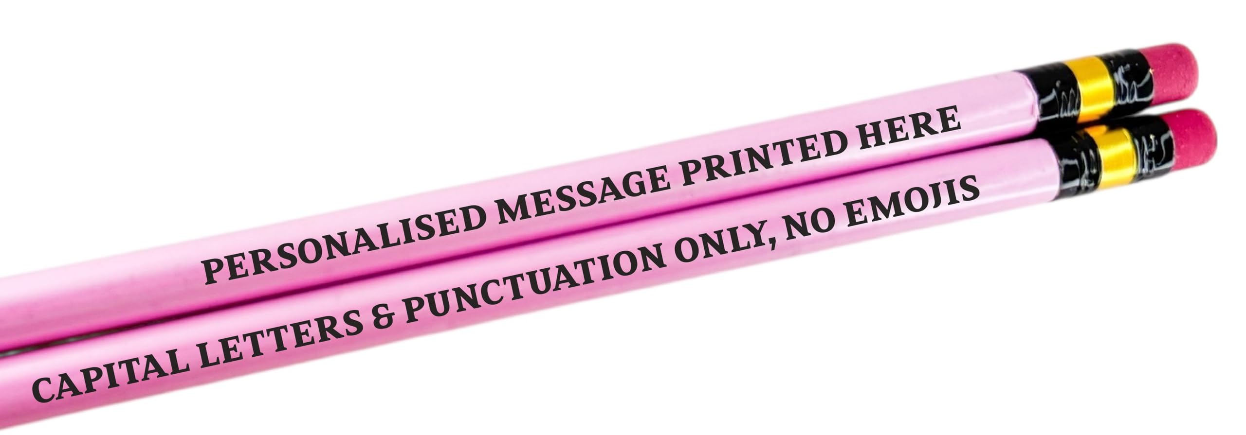 Personalised Pencils - Choice of Colours and Quantities (Pastel Pink, 2 Pencils)