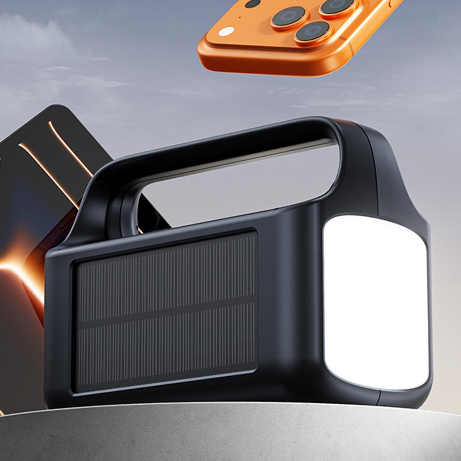 Generico Torcia Solare Ricaricabile, Luminosa e Impermeabile | Torcia LED con Caricabatterie per Cellulare per Viaggi Escursionismo Arrampicata Avventura Tempesta Uomo Donna