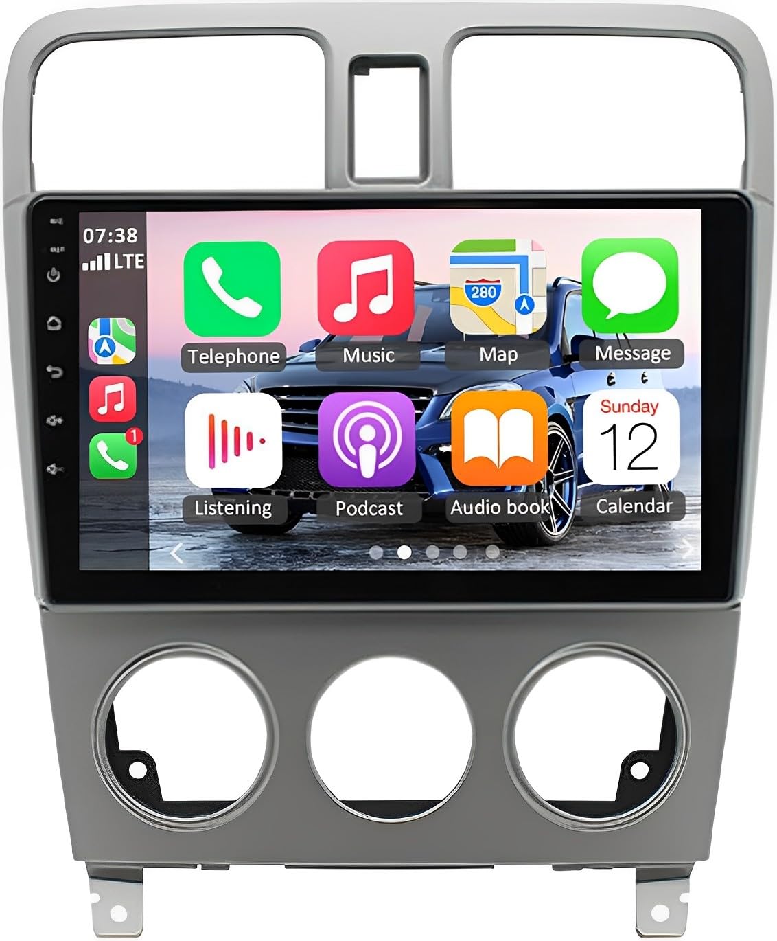 Vorally Car Stereo Wireless CarPlay Android Auto Portable 9 inch HD Touchscreen GPS Nav Multimedia Car Audio with Bluetooth FM Radio Backup Camera Mirror Link for Subaru Forester 2002-2008