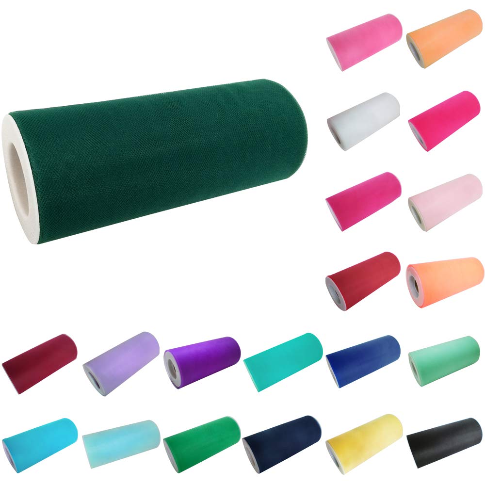 Time to Sparkle 6inch*25yards Tutu Tulle Roll, Tulle Spool Wraping Crafts Bow Skirt Wedding Party Birthday (Hunter Green) — image 1