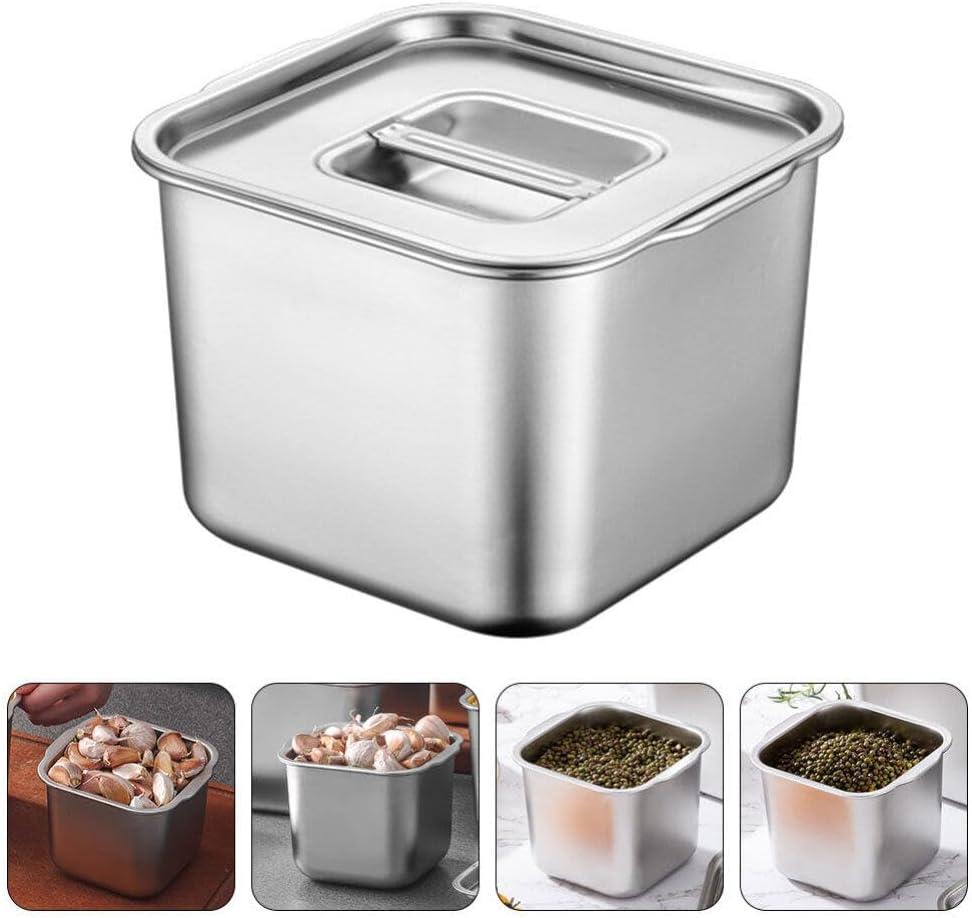 Alipis Versatile Seasoning Pot Condiment Container Stainless Steel Spice Box Easy Clean Design