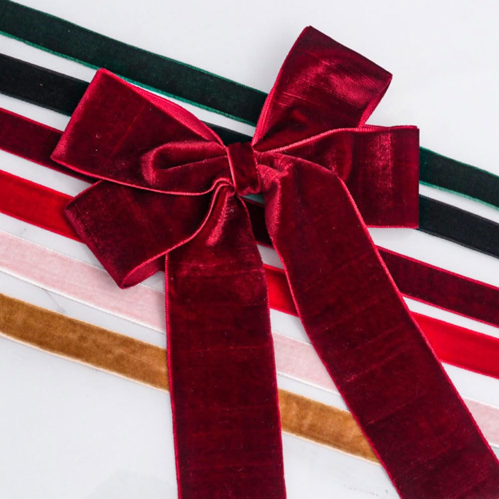 2 Rollos Cinta Raso Tela De Terciopelo Boda CumpleañOs DíA San ValentíN Cintas Decorativas Manualidades Envolver Regalo-2B