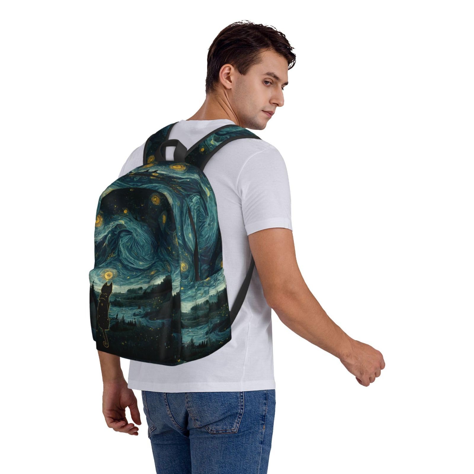 DEKIFNHG Zaino scolastico con gatto carino casual sport bookbag viaggi zaino per laptop per studenti ragazzi ragazze
