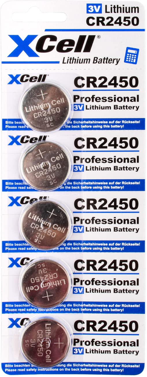 Lot de 100 piles bouton au lithium CR2450 3 V / 620 mAh (20 x 5) - Haute performance - Pour utilisation professionnelle