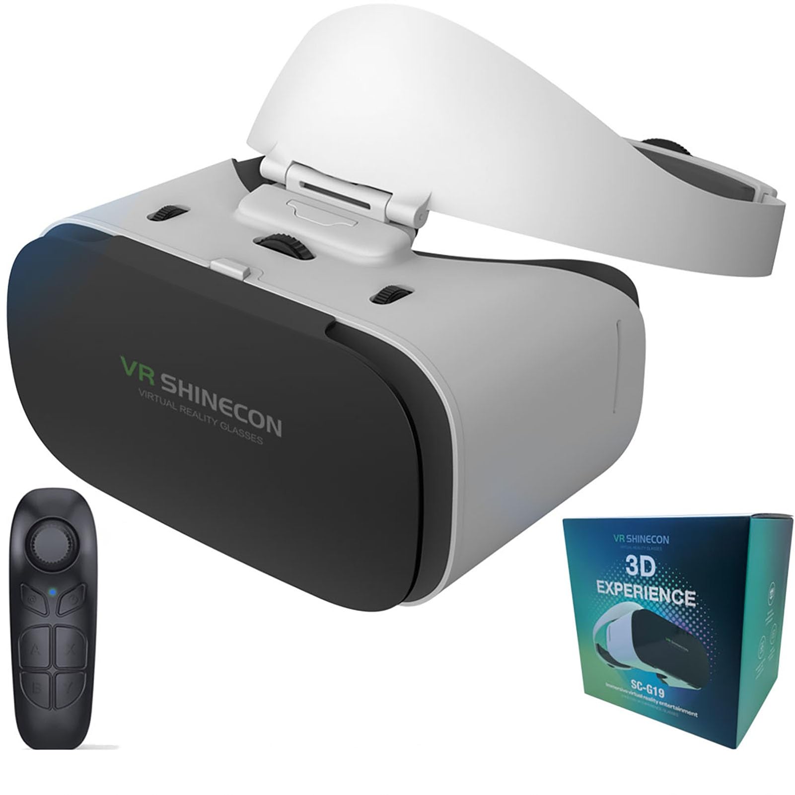 Visore VR Telefono Controller, Occhiali VR 3D TV, Film E Videogiochi, Virtual Reality Headset per iPhone/Android Phone Compatibile 4.7-7.1 Pollici(B03)
