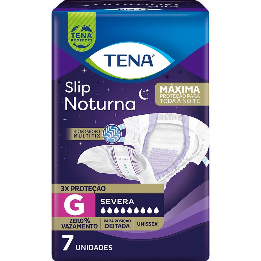 Fralda Geriátrica Tena Slip Noturna Tamanho G 7 Unidades