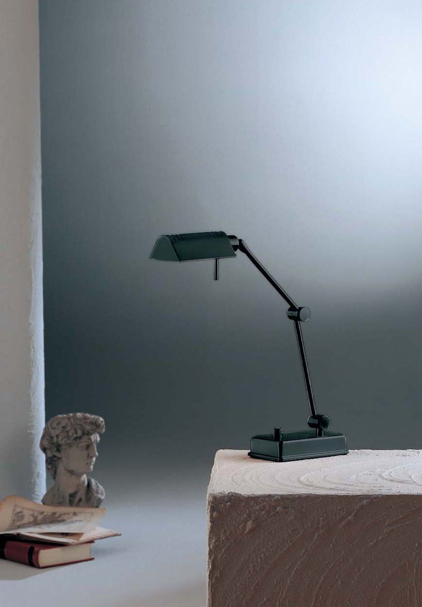 8346 BK One Light Adjustable Table Lamp, Black Finish