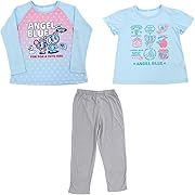 バンダイ エンジェルブルー光る！2TOPSニットパジャマ (110cm/120cm/130cm/140cm) ガールズ サックス 572