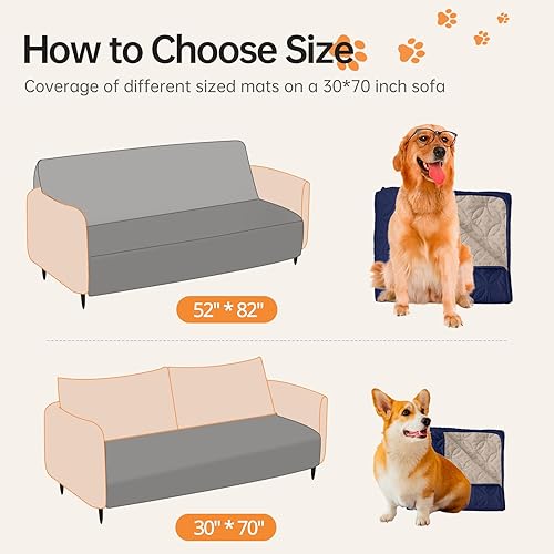 Miniatura 8 de BESTSWEETIE Funda de cama para perro, manta 100% impermeable, funda de sofá antideslizante lavable para perros, fundas de sofá lavables para gatos y