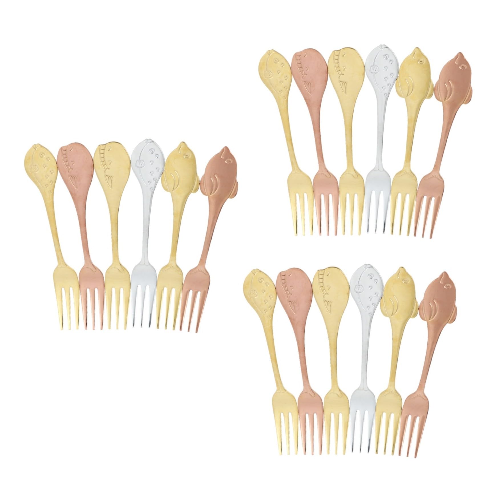 Amosfun 18 Pièces Fourchette Alimentaire Fourchettes À Dessert En Étui À Tronçonneuse Couverts En Acier Inoxydable Petites Fourchettes À Dessert Mini À Dessert