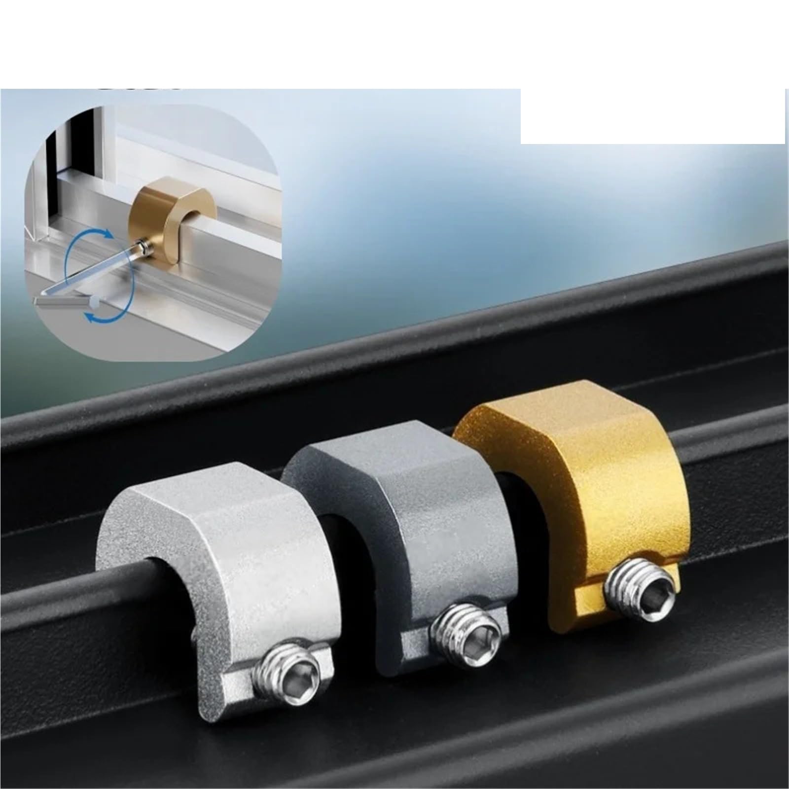 5/10 PCS aluminum alloy window limiter sliding door and frame plug lock Für Zuhause(10pcs Gray)