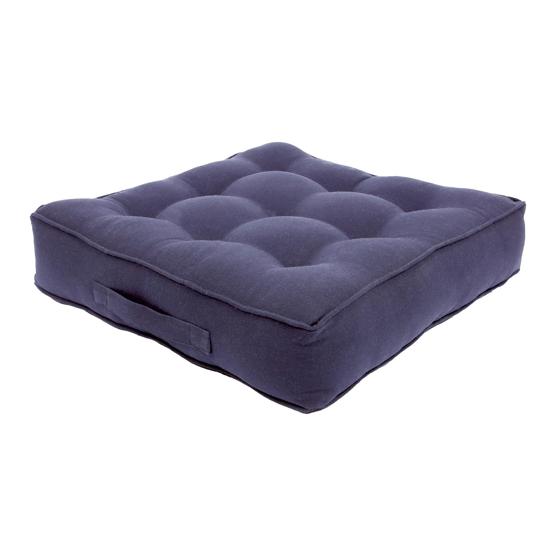 Harbour Housewares - Square Armchair Booster Cushion - 50 x 50cm - Navy