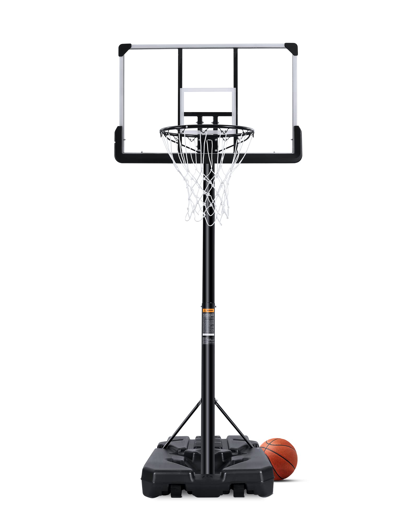 Portable Basketball Hoop & Goal Basketball System Stand Height Adjustable 7ft 6in-10ft with 44 Inch Backboard & Wheels Basketball Equipment for Youth Indoor Outdoor Use