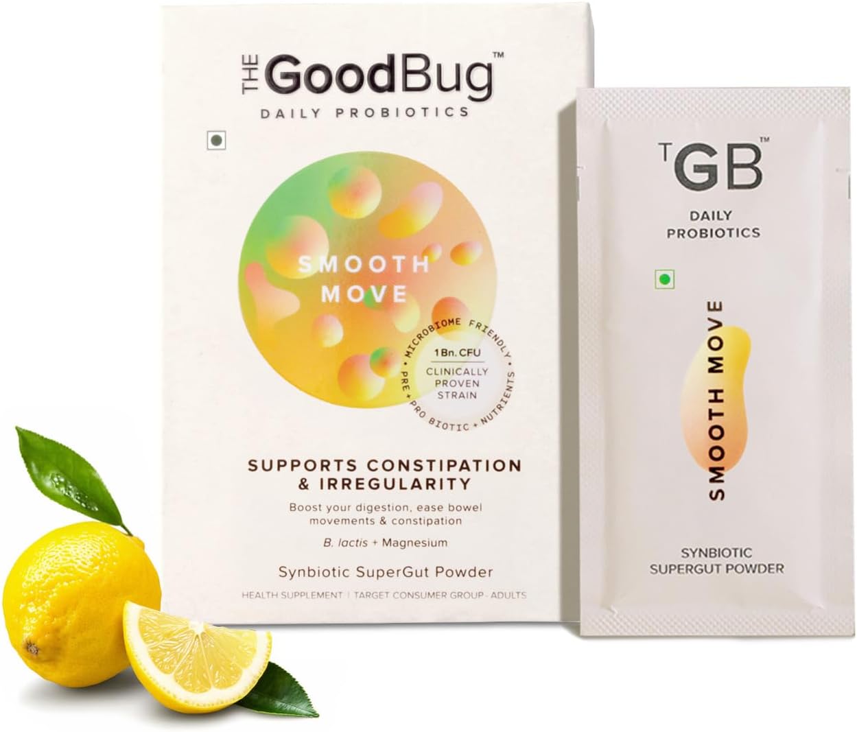 The Good Bug Smooth Move SuperGut Powder for Constipation Relief & Bowel Movement|Pre & Probiotic Supplement for Unisex|1 Billion CFU of Clinically Proven Strains|15 Days Pack, 30 grams