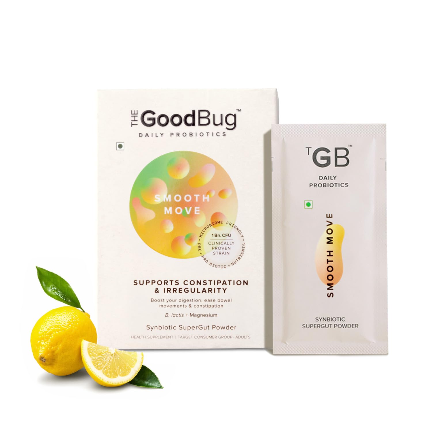 The Good Bug Smooth Move SuperGut Powder for Constipation Relief & Bowel Movement|Pre & Probiotic Supplement for Unisex|1 Billion CFU of Clinically Proven Strains|15 Days Pack, 30 grams